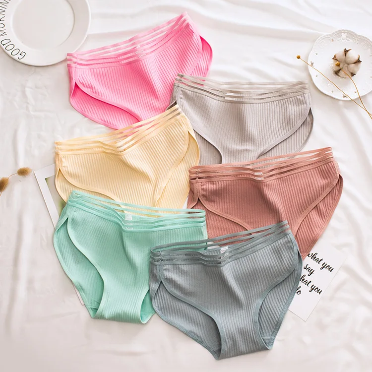 Женские хлопковые трусики женские полосатые дышащие сексуальное нижнее белье