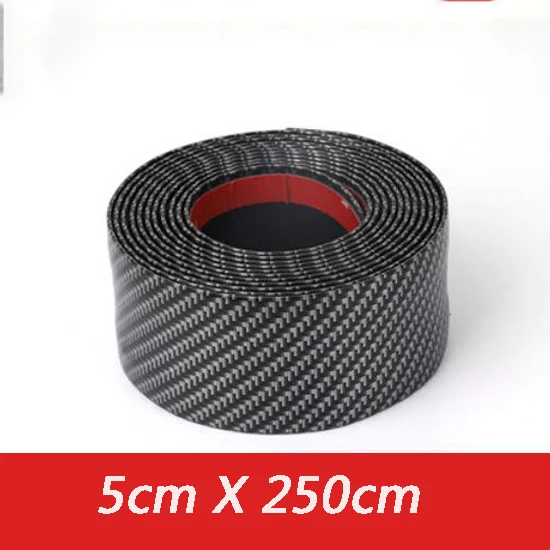 5cm X 2.5Meters Для Kia Rio 4 X-line автомобильный порог анти-шаговый переоборудование педали Декоративная полоса углеродного волокна бампер Боковой бампер двери - Название цвета: 5cm X 2.5Meters