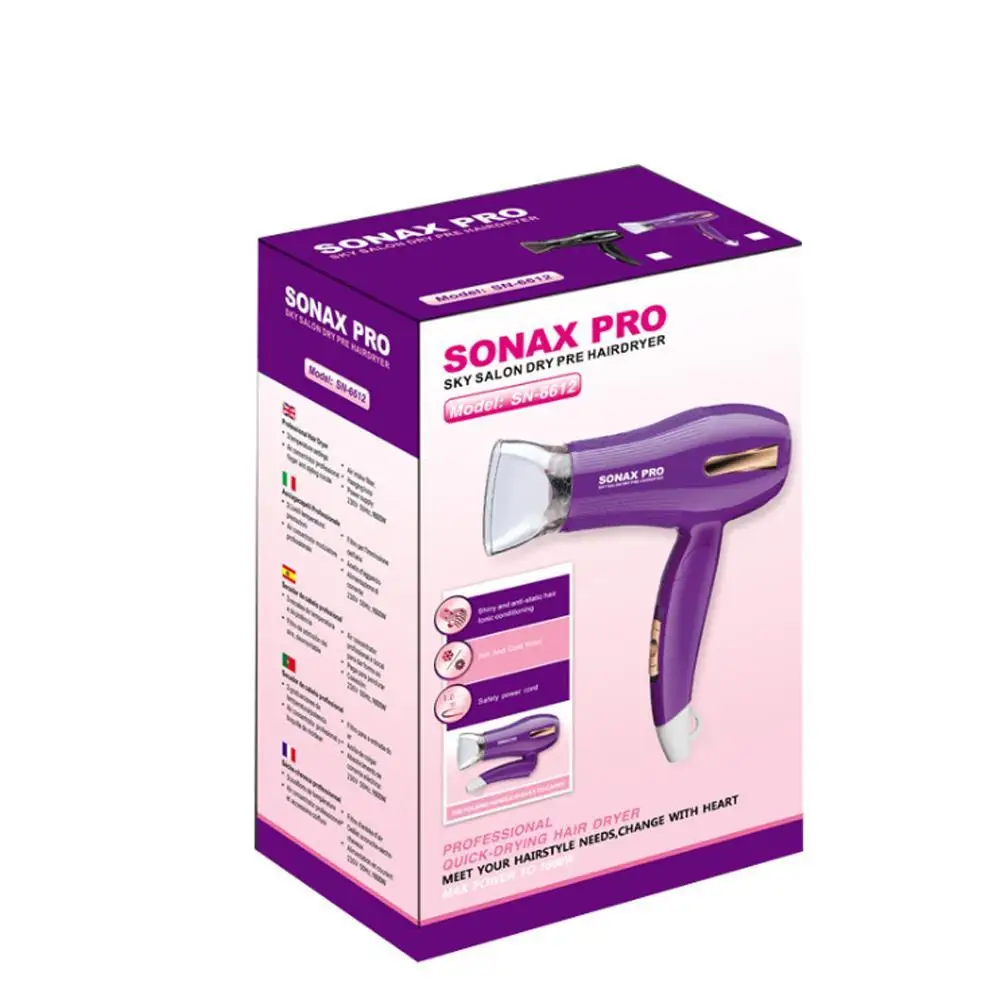 SONAX PRO SN 6612 профессиональный фен для волос ионный портативный электрический