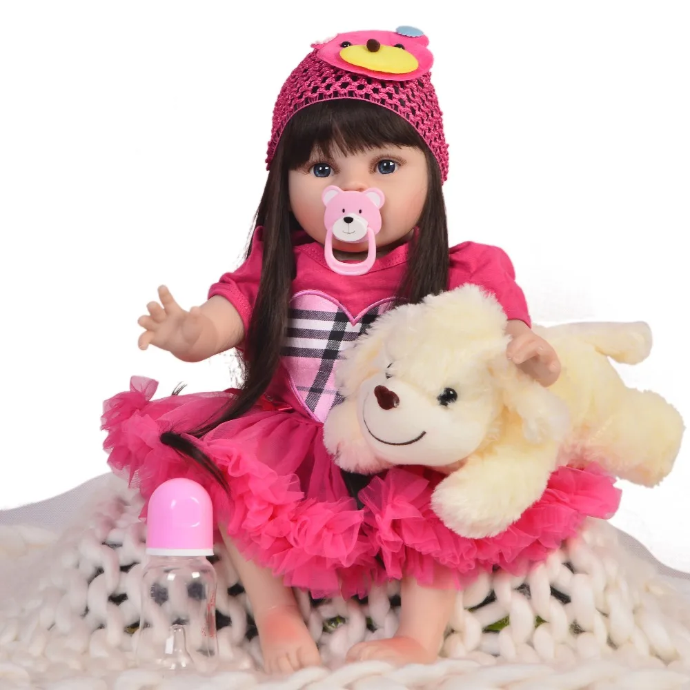 

55cm 22inch bebe alive adorable vinyl newborn princess Reborn Babies Silicone Dolls modeling Toddler kids Xmas birthday gift