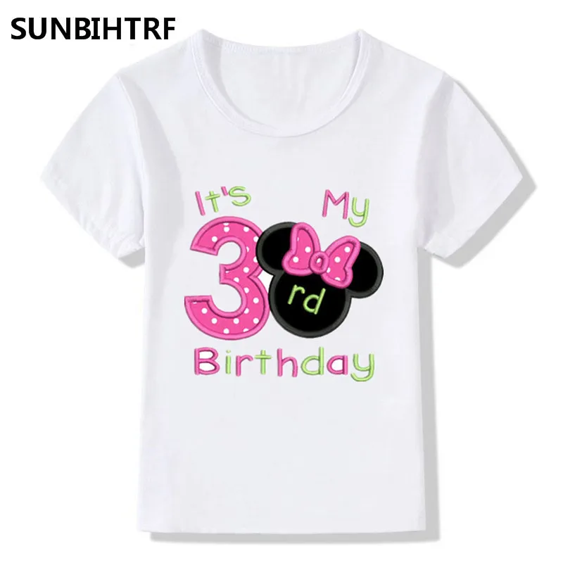 Новые милые футболки с надписью Happy Birthday для мальчиков и девочек 1 9 лет детские
