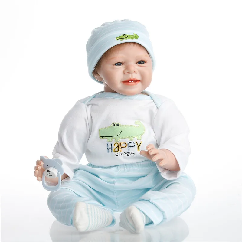 SanyDoll горячая Распродажа силиконовая детская одежда 22 дюйма 55 см с узором