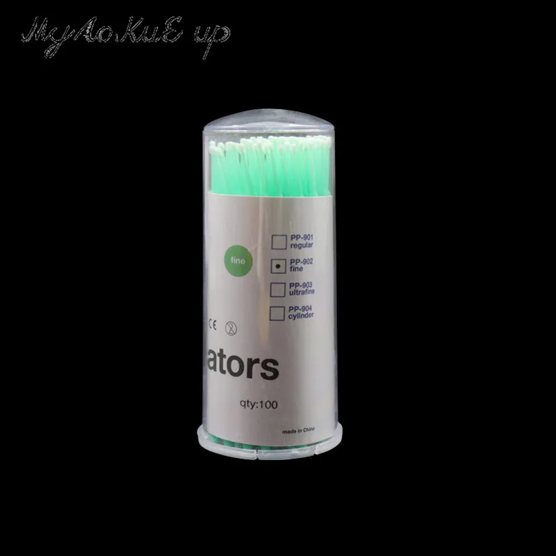 Light Green 100 шт./баррель ресниц Microbrush мини-ресницы кисти расширение составляют инструмент-аппликатор палочка Аппликаторы тушь кисти для макияжа - Handle Color: Light Green
