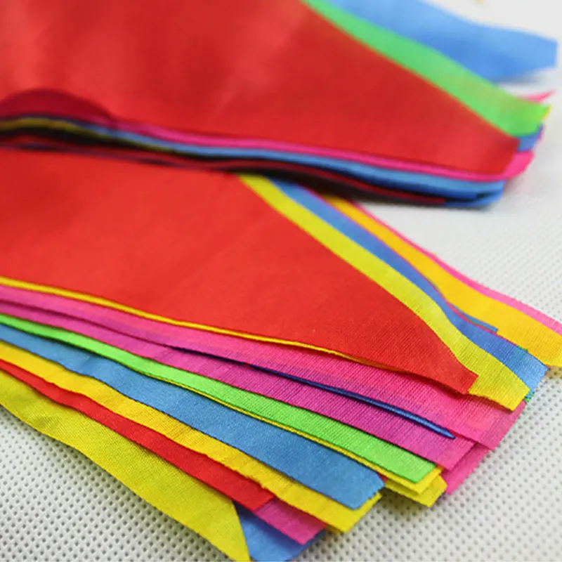 10/50 метров ручной работы тканевая гирлянда треугольных флагов свадебная фестивальная пеннантная нить баннера бантики разноцветные