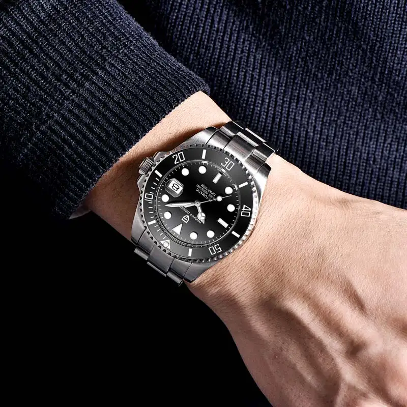 PAGANI men's mechanical watch automatic men fashion brand stainless steel strap waterproof sports relogio masculino | Наручные часы