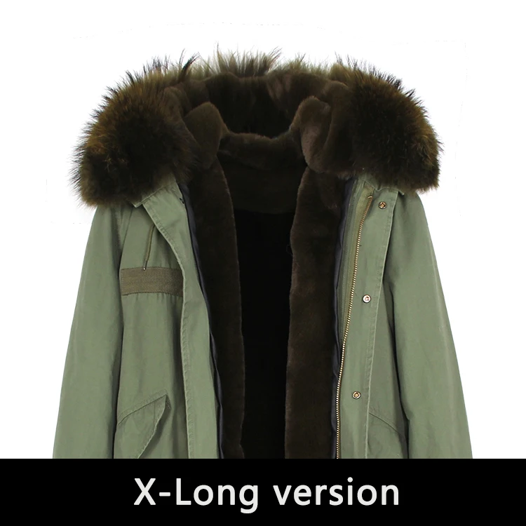 JAZZEVAR Новая парка зимняя женская мода X-Long большой натуральный енот мех пальто с капюшоном верхняя одежда натуральный цвет военная зимняя куртка - Цвет: color 13