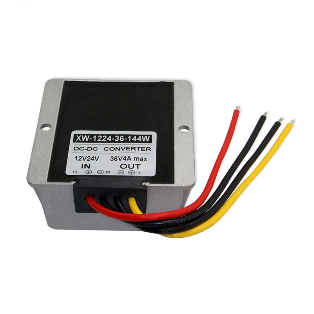 XINWEI DC 12 V 24 V к DC 36 V 4A 144 W повышающий преобразователь мощности Алюминиевый неизолированный бак для автомобиля и usb-вентилятор