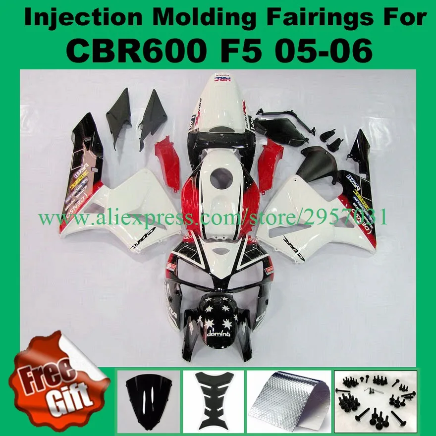 

Free screws+gifts Injection mold Fairing kit for HONDA CBR600RR F5 05 06 2005 2006 CBR600 Black White L3255 Fairings set