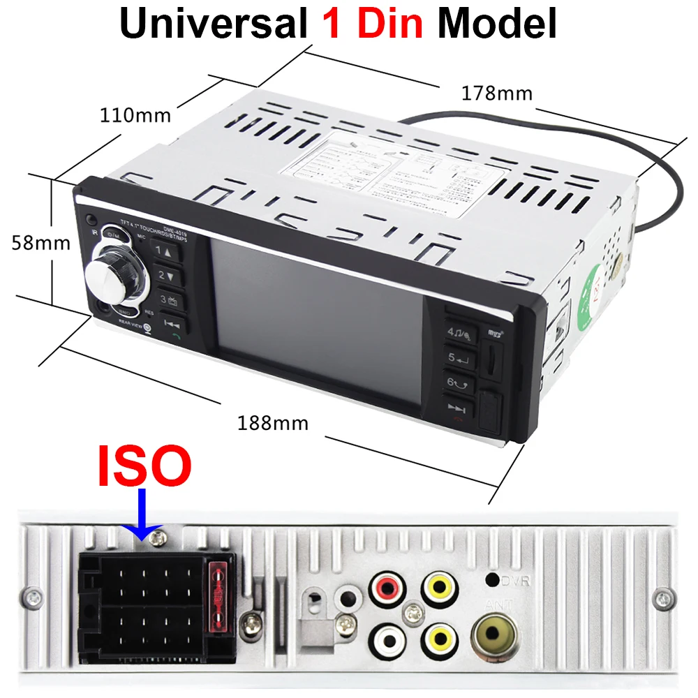 1Din автомобильный MP5 плеер стерео аудио авто FM радио дистанционное управление SD USB AUXin 12 в Bluetooth MP3 дистанционное управление видео Запись вождения