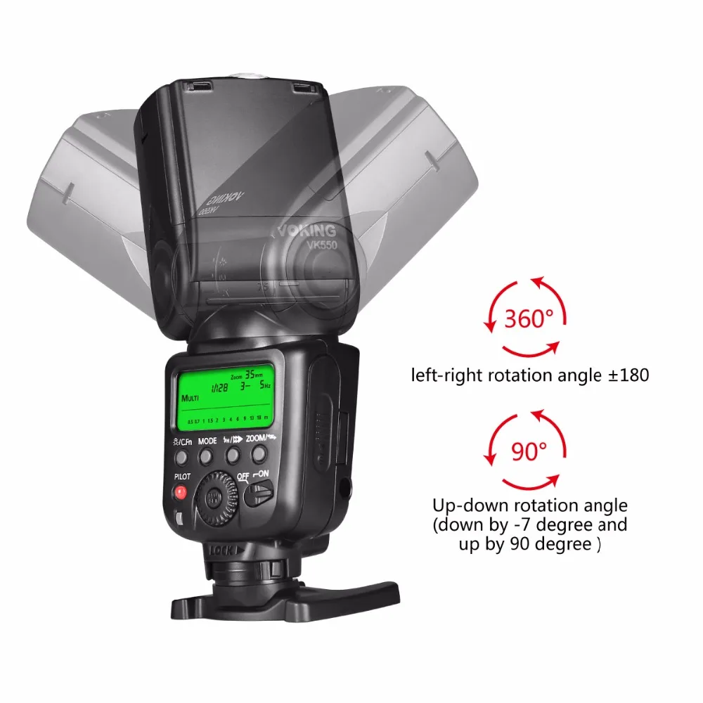 Вспышка Voking VK550 ETTL Slave Mode ручная вспышка с дисплеем для Canon EOS Rebel 5DS 5DSR 5S Mark IV 5D III 6D