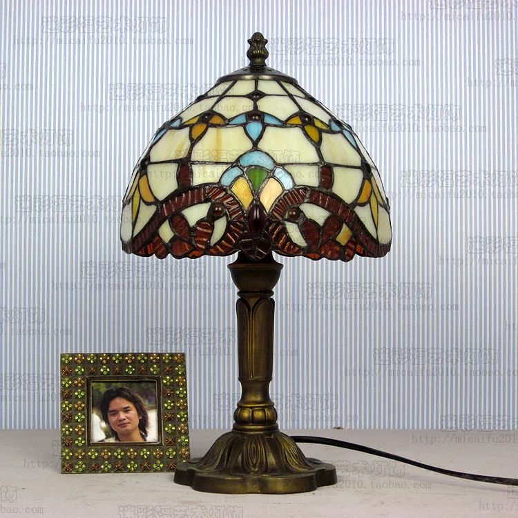 8-дюймовая настольная лампа Tiffany lighting в средиземноморском стиле E27 110-240 В | Лампы и