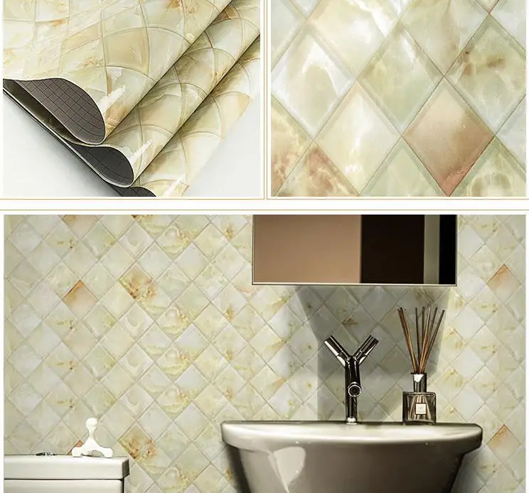 

Marble stickers bathroom wall stickers wallpaper self - adhesive waterproof kitchen anti - oil stickers-162