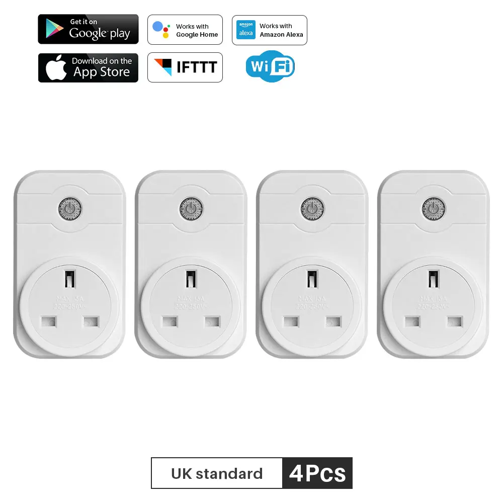 UK Standard Plug Wi-Fi умная розетка с разъемом для ЕС/Австралии/Великобритании/США управление через iOS Android смартфон Поддержка Alexa Google Home Mini IFTTT - Цвет: UK Standard Plug