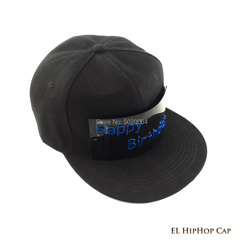 Модные мужские и женские в стиле хип хоп мигающие колпаки шляпа с буквами EL Wire для