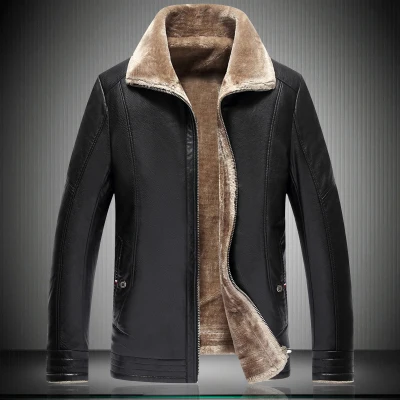 Мужская парка 8XL 7XL зимняя утолщенная Теплая мужская кожаная куртка на молнии 6XL 5XL пальто из искусственной кожи желтые мужские куртки 1808 - Цвет: Черный