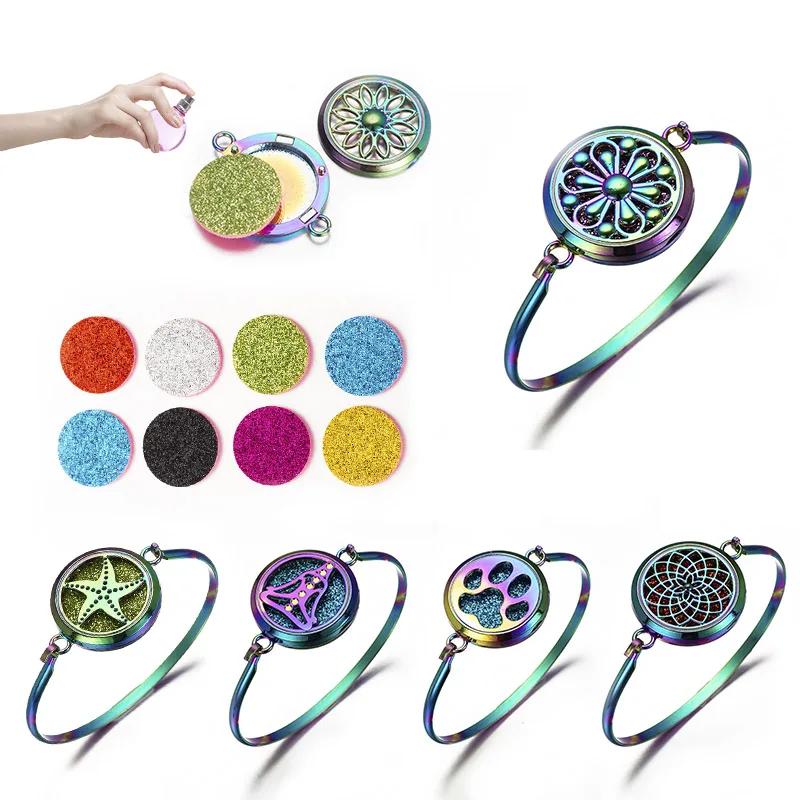 Новинка 2019 цветной парфюмированный масляный диффузор медальон браслет из