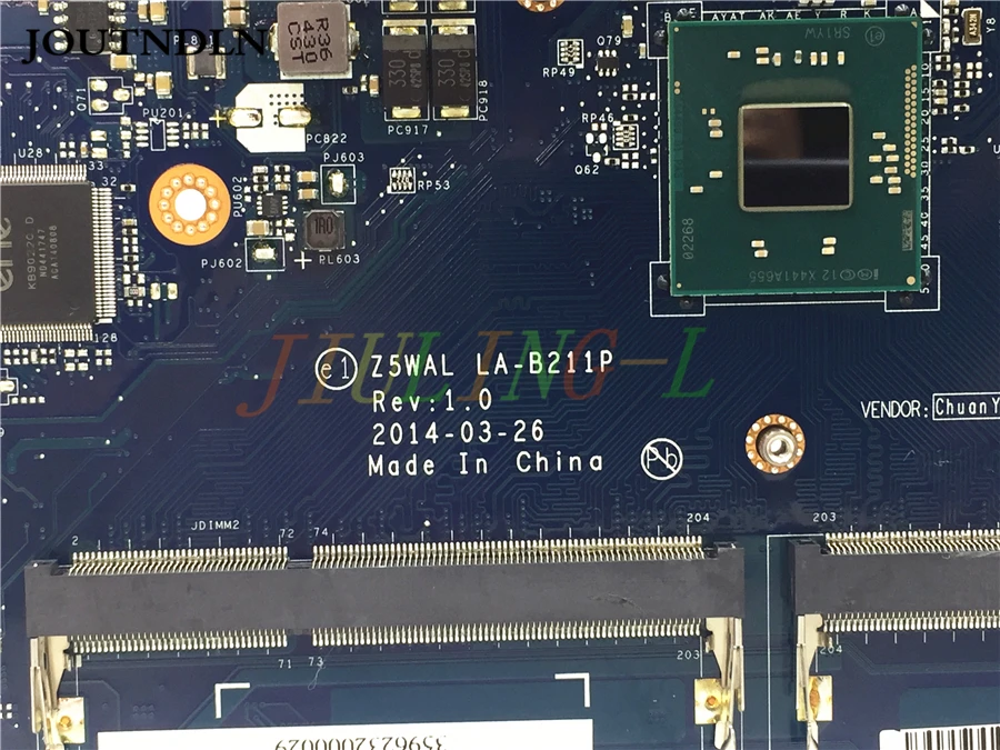 JOUTNDLN для материнской платы ноутбука Acer Aspire E5-511 Z5WAL LA-B211P NBMNY11003 DDR3, протестированной с процессором N3540.