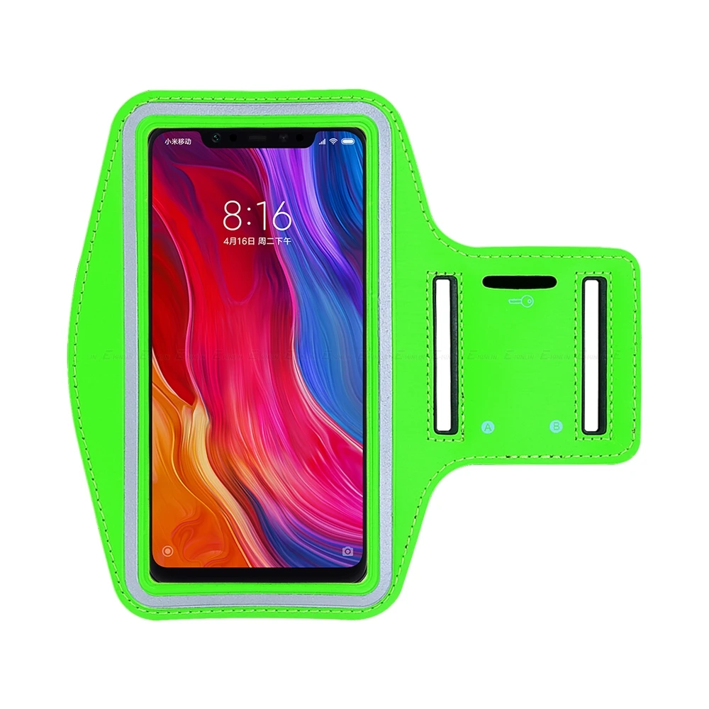 Green Спортивный чехол для телефона для Xiaomi mi 9T 9 8 SE A3 A2 Lite 10 Max mi x 3 2 Red mi 6A Note 7 6 5 Pro AI чехол на руку - Color: Green