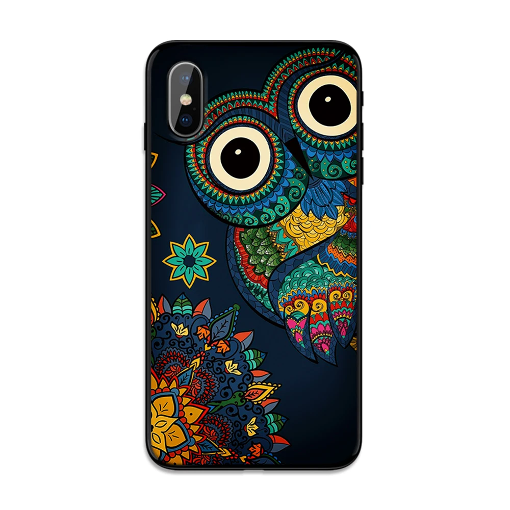 Чехол из мягкого ТПУ с изображением совы на дереве для Apple iPhone 6 6S 7 8 Plus 5 5S SE X XS MAX XR