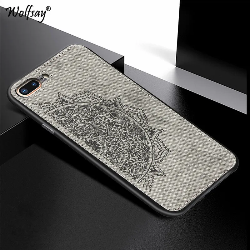 

For iPhone 7 8 Plus Shockproof Soft TPU Cloth Texture Hard Phone Case For iPhone 7 8 Plus Cover For Apple iPhone 7 8 Plus Fundas