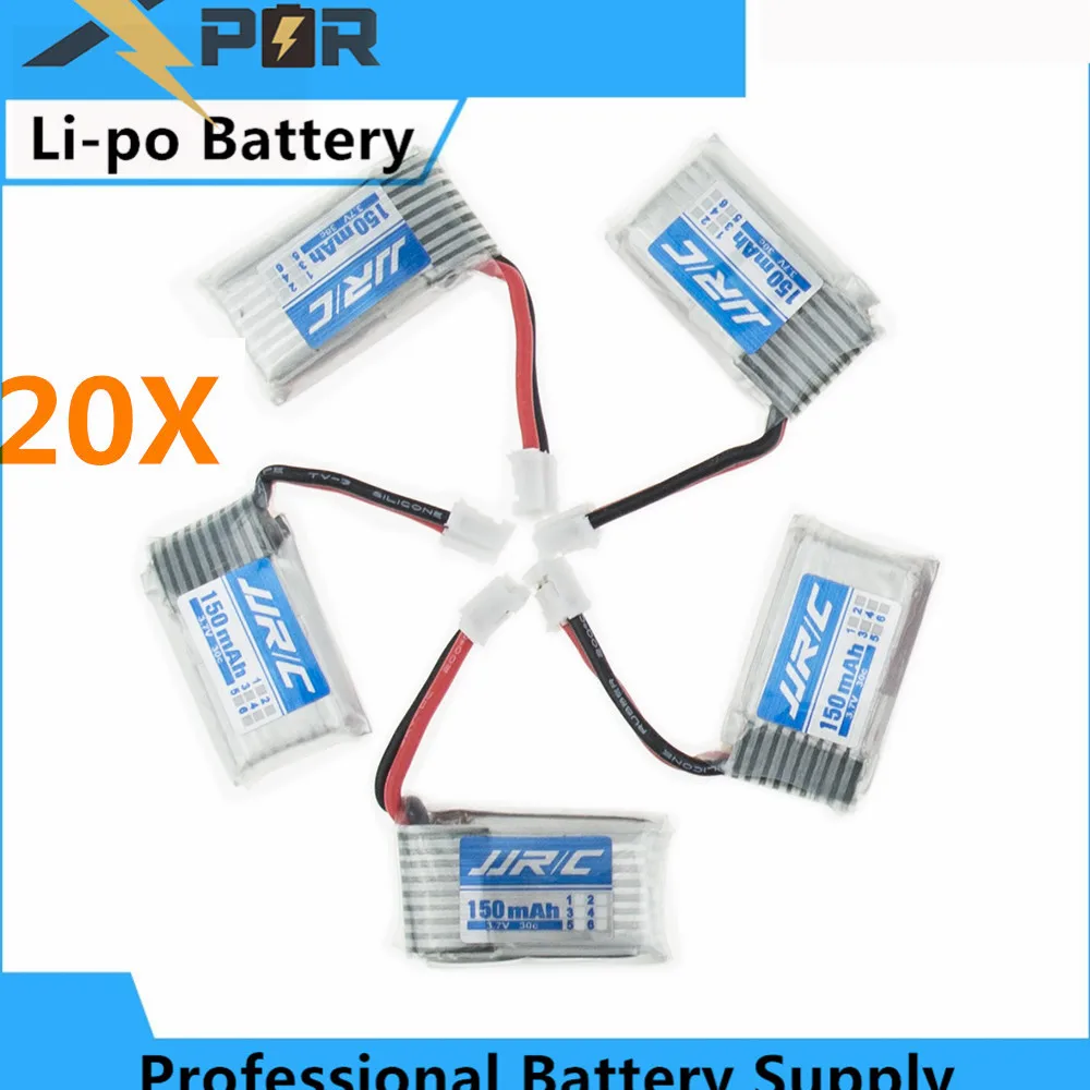 Оптовая продажа 100 шт 3 7 V 150mah li po батарея для Eachine E010 Furibee F36 JRC H36 NH010 RC Quadcopter запасные