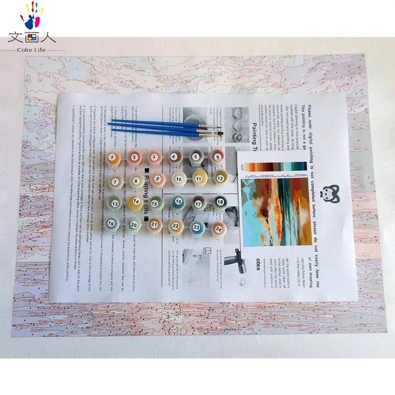 Завод цветок красочные ваза композиция DIY цифровая картина маслом по номерам с