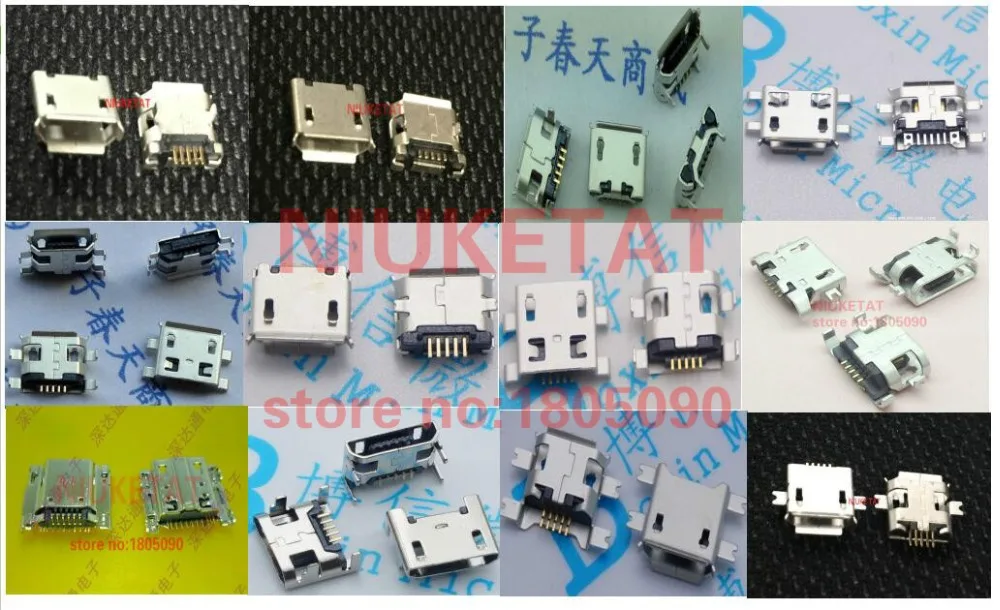 60 шт. 5 каждого для 12 видов разъемов Micro USB контактный разъем micro usb samsung Lenovo Huawei ZTE