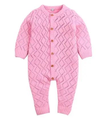pink without hat Вязаный зимний комбинезон для новорожденных мальчиков и девочек; комбинезон; одежда; ; Прямая поставка; Terno de escalada - Цвет: pink without hat