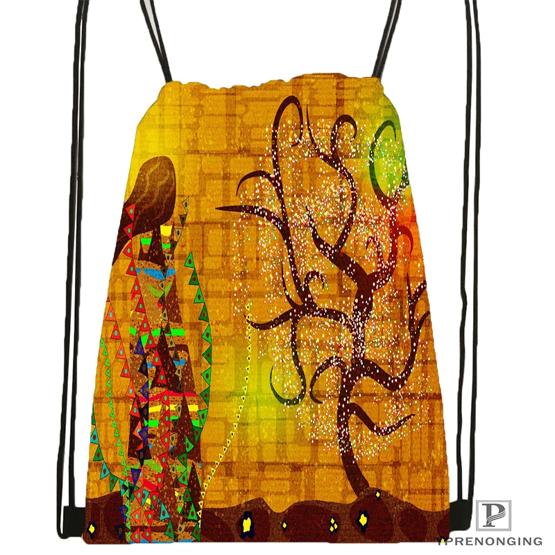 На выбор Gustav Klimt#10 походная сумка на шнурке милый рюкзак для детей(черная спинка) 31x40 см#180531-02-39