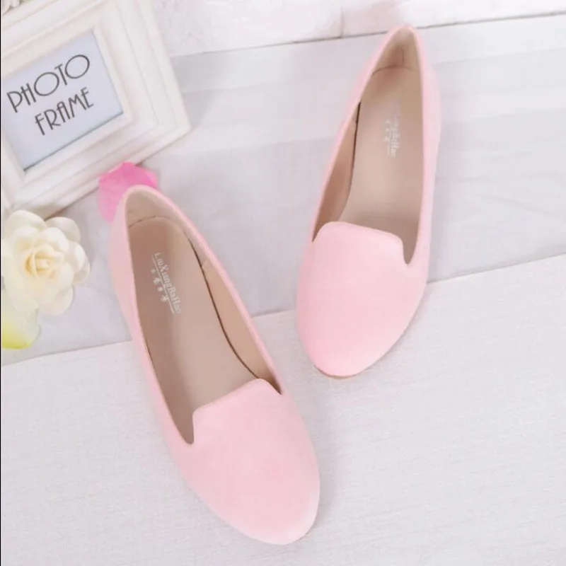 RUSHIMAN Women Flat Heels Spring Summer 2021 New Casual Flat Shoes Solid Everyday Shoes Ballet Flat shoes Plus Size #31-44