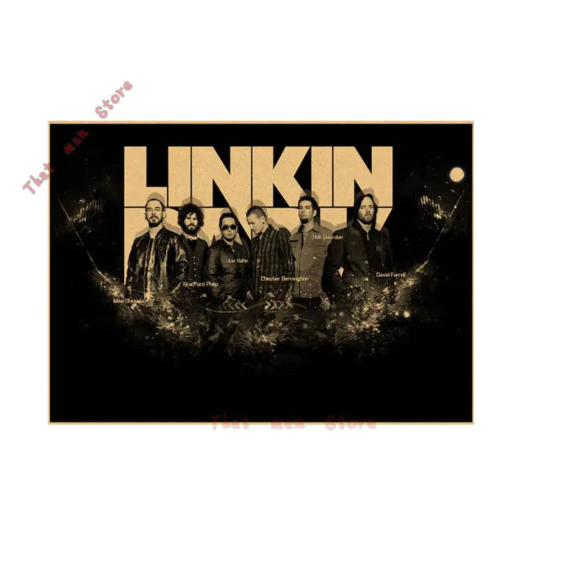 Ностальгическая рок-группа Linkin Park Честера Чарлза БЕННИНГТОНА/крафт-бумага/кафе/Бар плакат/Ретро плакат/42*30 см - Цвет: Шоколад