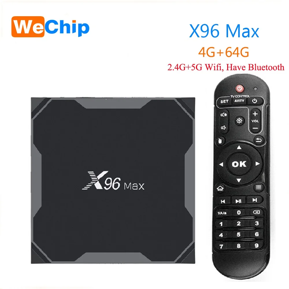 4G 64G Wechip X96 MAX Android 9,0 ТВ приставка Amlogic S905X2 LPDDR3 4G 64G четырехъядерный 2,4G+ 5G двойной Wifi Bluetooth 1000M 4K HD медиаплеер - Цвет: 4G 64G