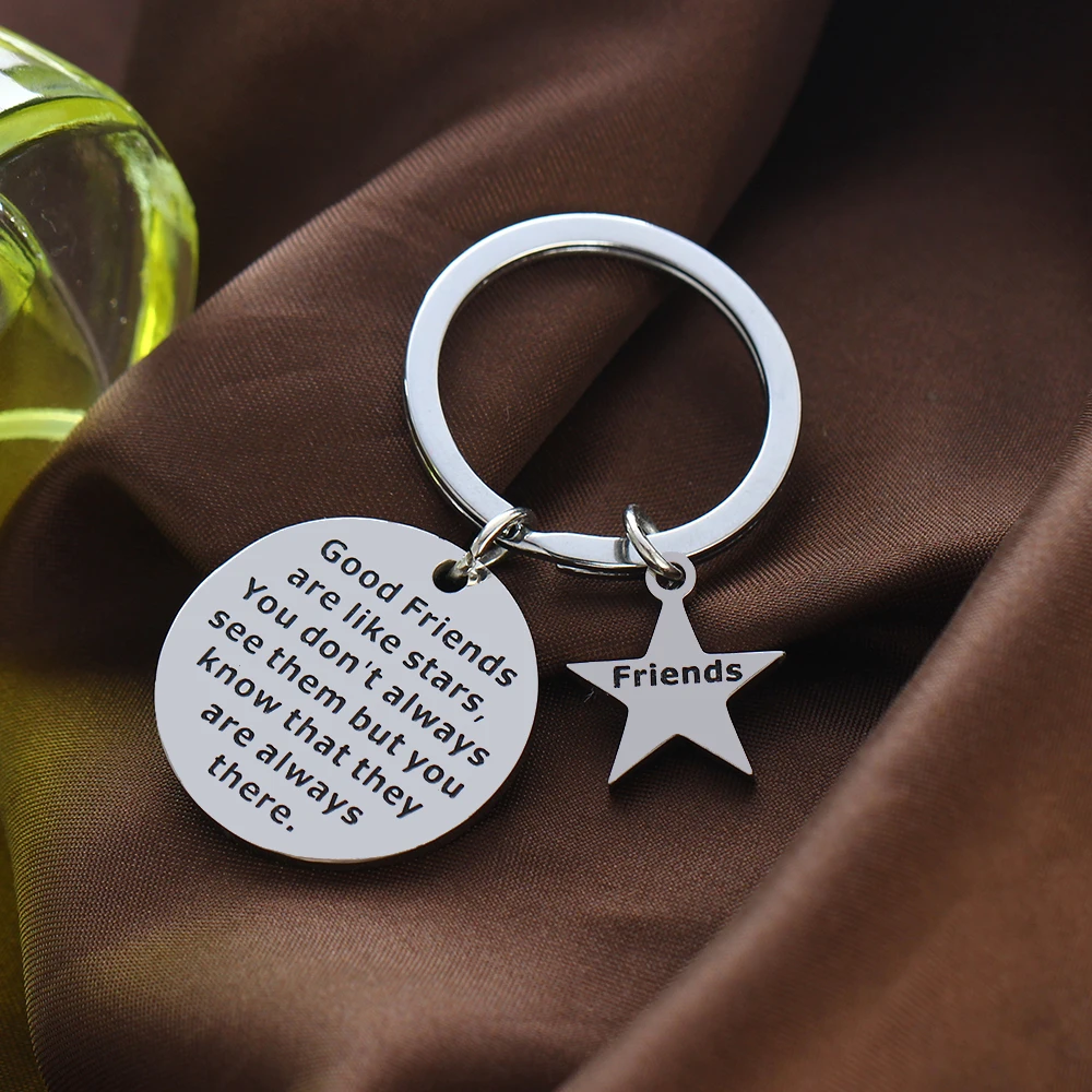 12PCs Wholesale Steel Best Friends Keychain Star Charm Gifts For Friendship Key Chains Keyring Women Men Bulk Price - купить по
