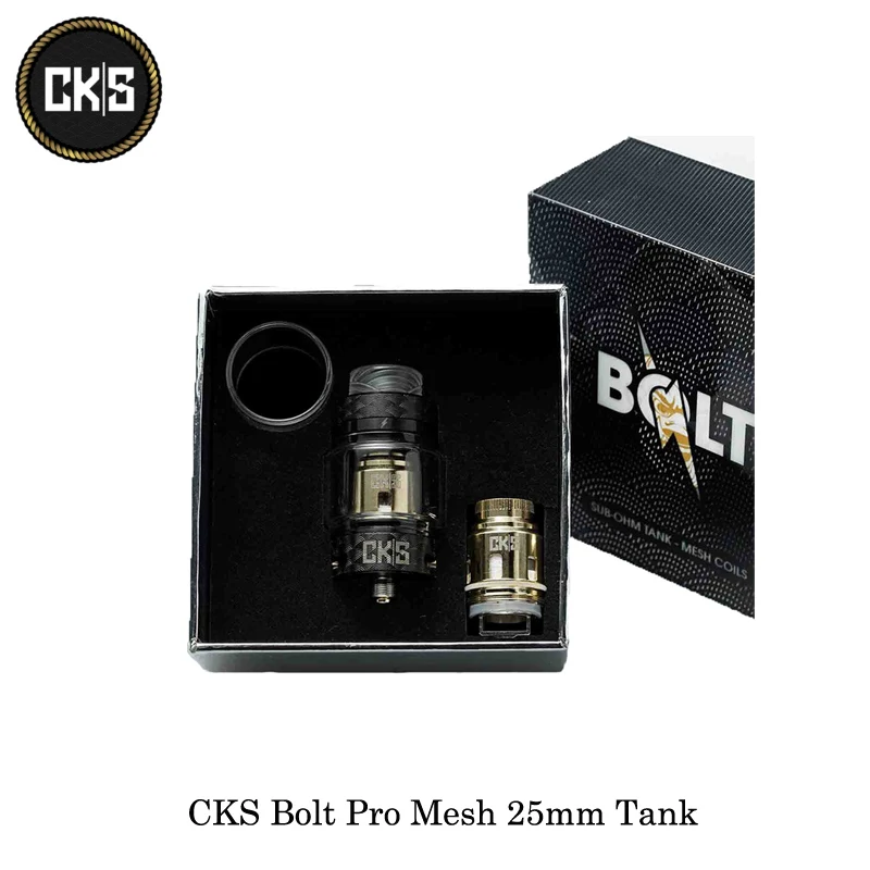Электронные сигареты CKS Bolt Pro Mesh 25 мм бак распылитель 6 мл емкость нижний поток