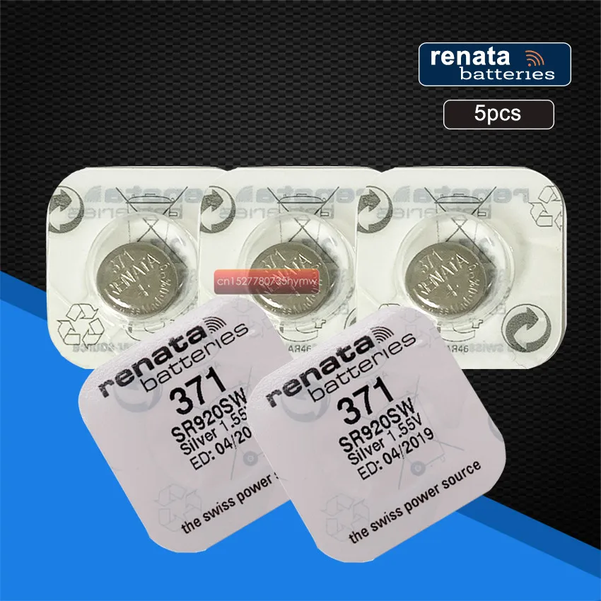 5 шт. RENATA часы с оксидом серебра батарея 371 SR920SW 920 1,55 V 371 renata 920 батареи