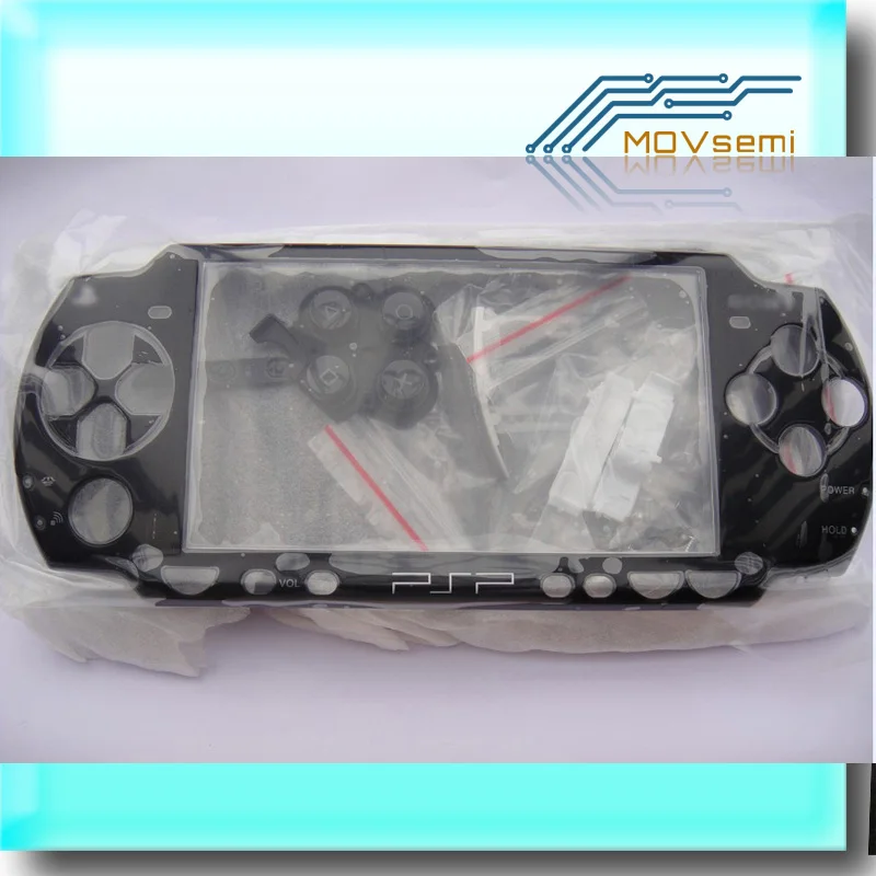 Черные запасные части полный комплект корпуса чехол для PSP 2000 Slim с кнопками