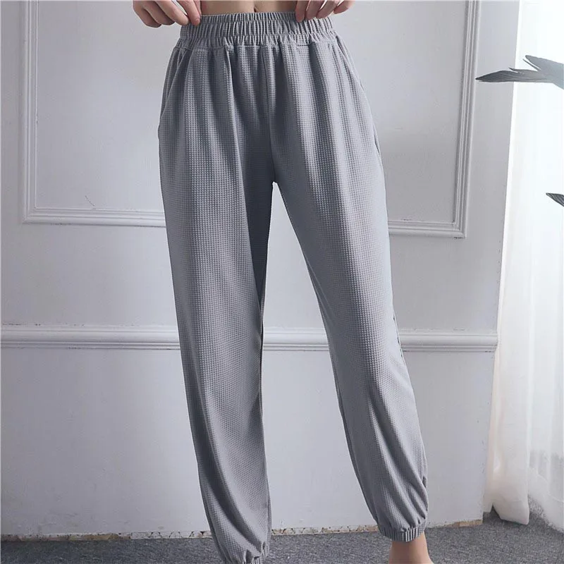 Gray SALSPOR Women Yoga Pants Loose Gym Sport Leggings Summer Cool Running Sweatpants Yoga Training Fitness Work Out Leggings - Цвет: Gray