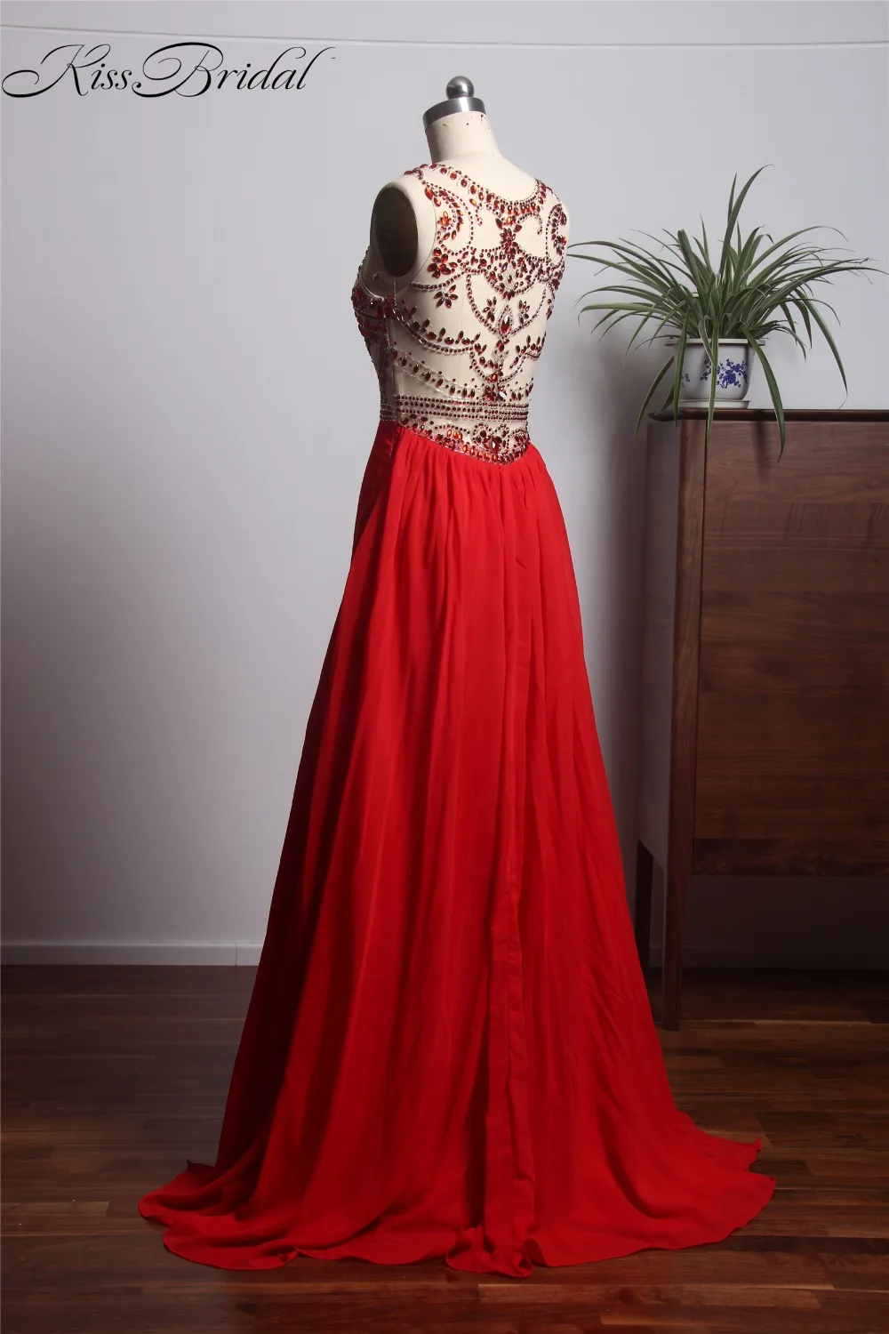 Vestidos de festa новые красные Выпускные платья 2018 с глубоким вырезом без рукавов