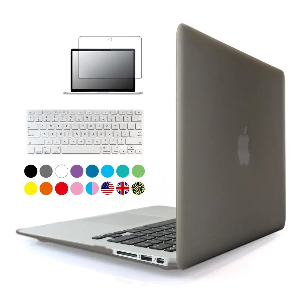 3 в 1 матовый чехол для Apple macbook Air Pro Retina 11 12 13 15 дюймов протектор Mac book 6 4 Твердая