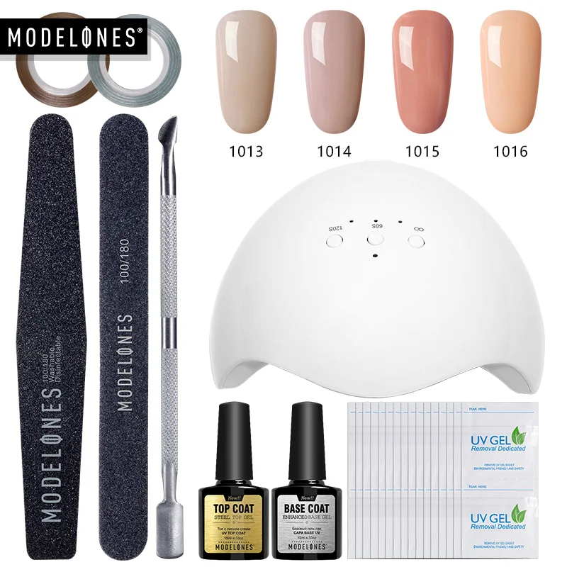 Modelones 12 шт./лот Набор для маникюра Nuder color 36 Вт быстрая Светодиодная лампа
