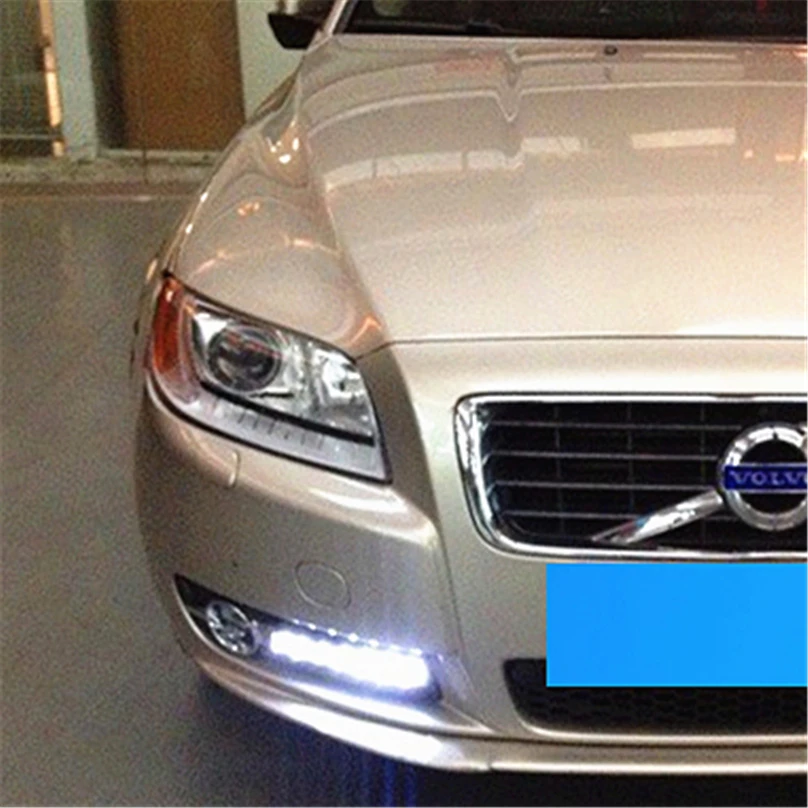 2 шт. автомобильный Стайлинг для Volvo S80 2009-2013 Светодиодный дневной светильник DRL Дневной ходовой светильник s Дневной светильник желтый указатель поворота