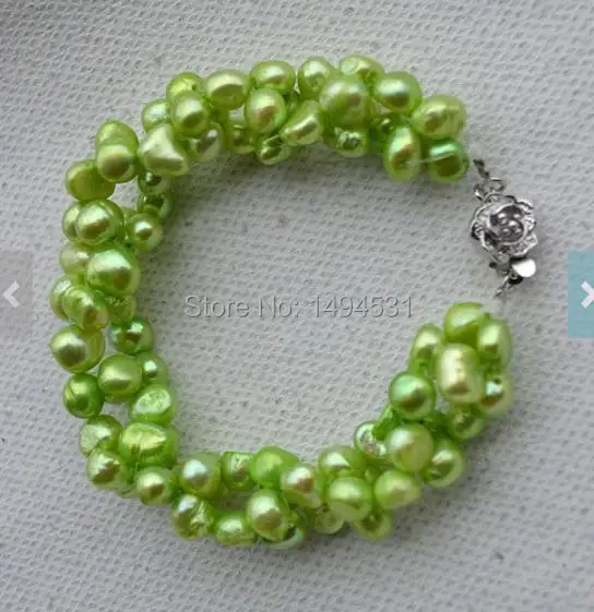 Ювелирные изделия из жемчуга браслет натурального пресноводного 7 дюймов витой