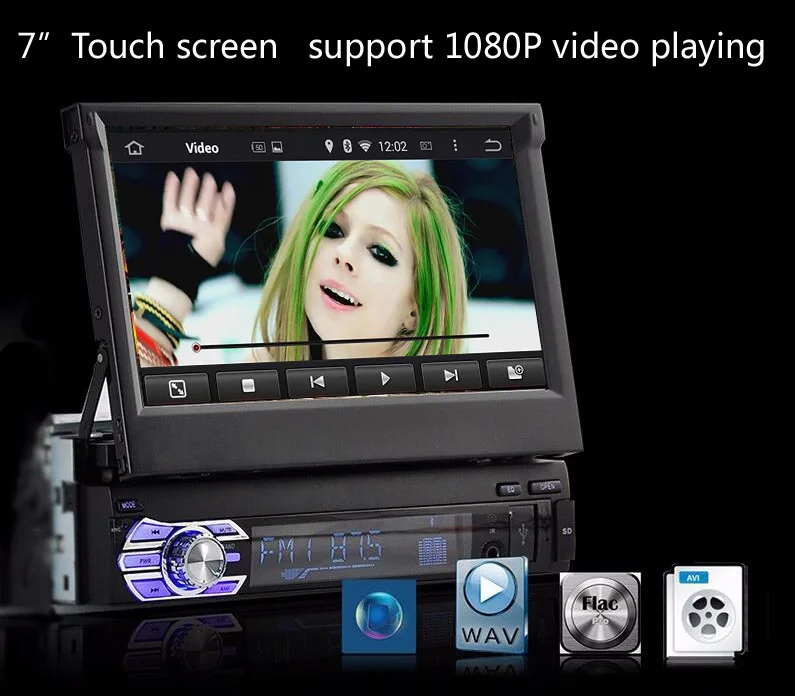 Автомобильный dvd-плеер с выдвижным 7 сенсорным экраном монитор 1 Din Bluetooth gps