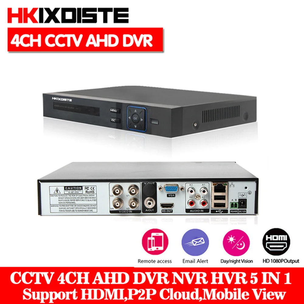 Лидер продаж 4CH AHD DVR Гибридный 1080P HDMI AHDNH камера видеонаблюдения 4 канальный