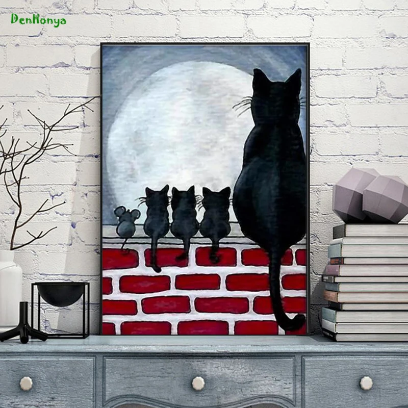 Животные C Книги по искусству Ун холст картины абстрактные кошки Мышь Плакаты и