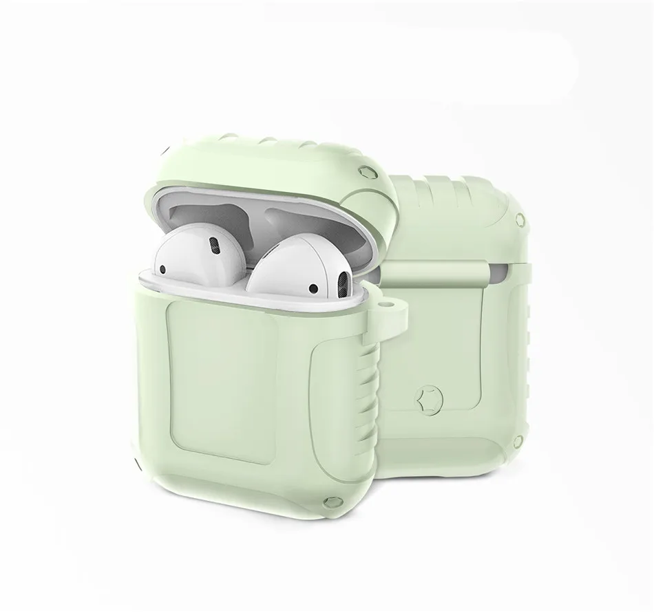 Прочный бронированный чехол для наушников для Apple AirPods, мягкий силиконовый чехол из ТПУ, полный защитный противоударный чехол-держатель для Airpods
