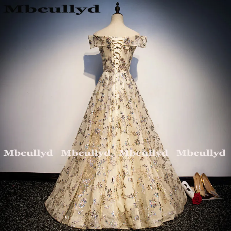 Mbcully/платья для выпускного вечера с золотыми блестками 2020 Сексуальное длинное