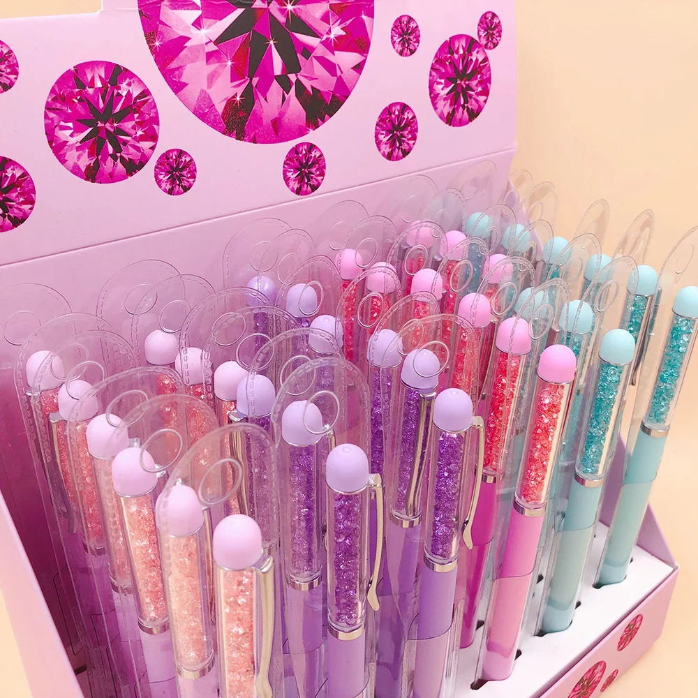 2 шт. Новинка Яркие Цвета Гелевые Ручки ручки с кристаллами Kawaii нейтральные для