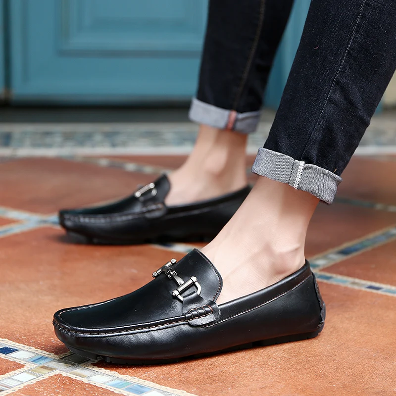 2019 New Arrival Spring Men Loafers Slip On Breathable Casual Flat Boat Shoes Hot Fashion Driving Moccasins Size 39-44 | Обувь