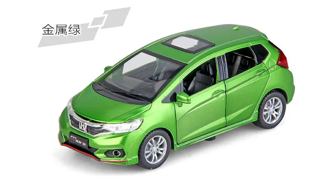 cz063G no box 1/32 Литые и игрушечные транспортные средства Honda FIT модель автомобиля со звуком и светильник коллекция автомобиля игрушки для мальчика Детский подарок brinquedos - Цвет: cz063G no box